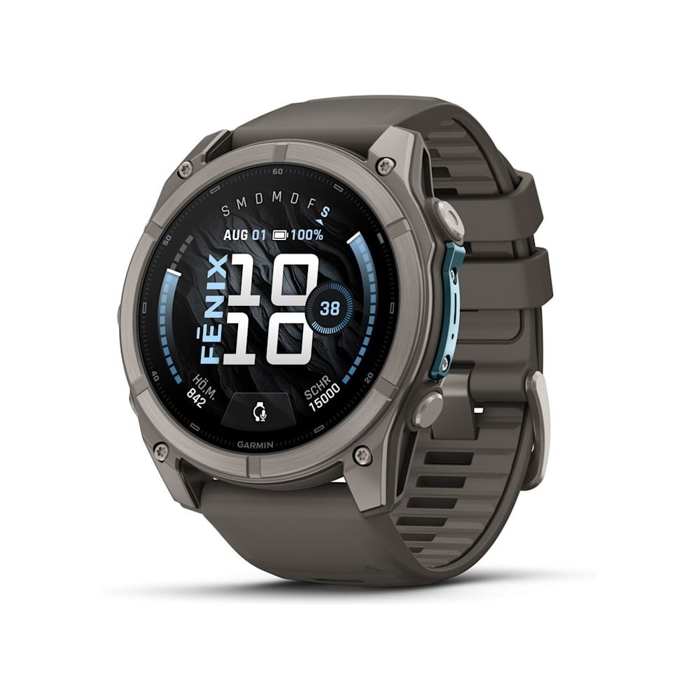 Garmin fenix 9 51 mm Gris galet/Titane avec bracelet en silicone (010-04763-01)