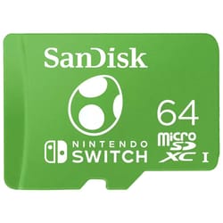 SanDisk microSDXC pour Nintendo Switch édition Yoshi 64 Go vert SDSQXAO-064G-GN6ZN