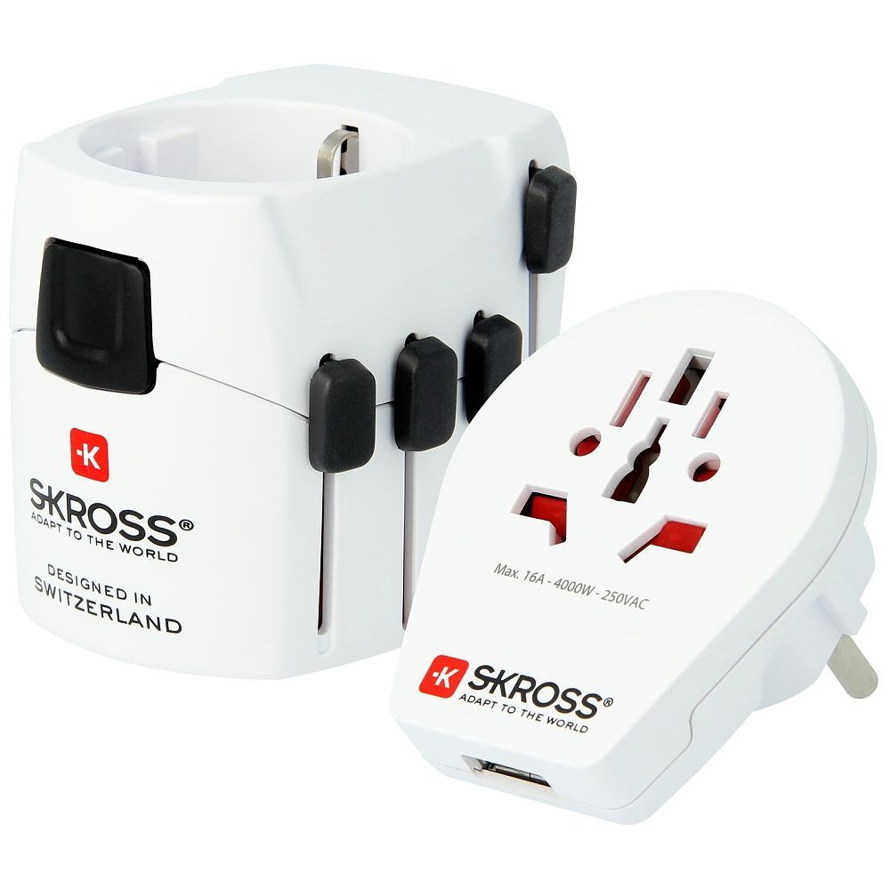 Skross Adaptateur de voyage mondial PRO World & USB 1.302539